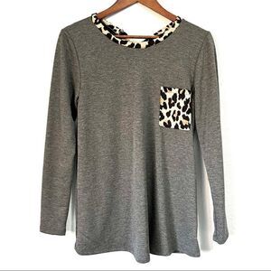 NWOT Lovely Melody Leopard Print Sleeve Top Size L